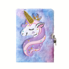 Unicorn Diary Set with Lock and Key Tie Dye Blended Journal