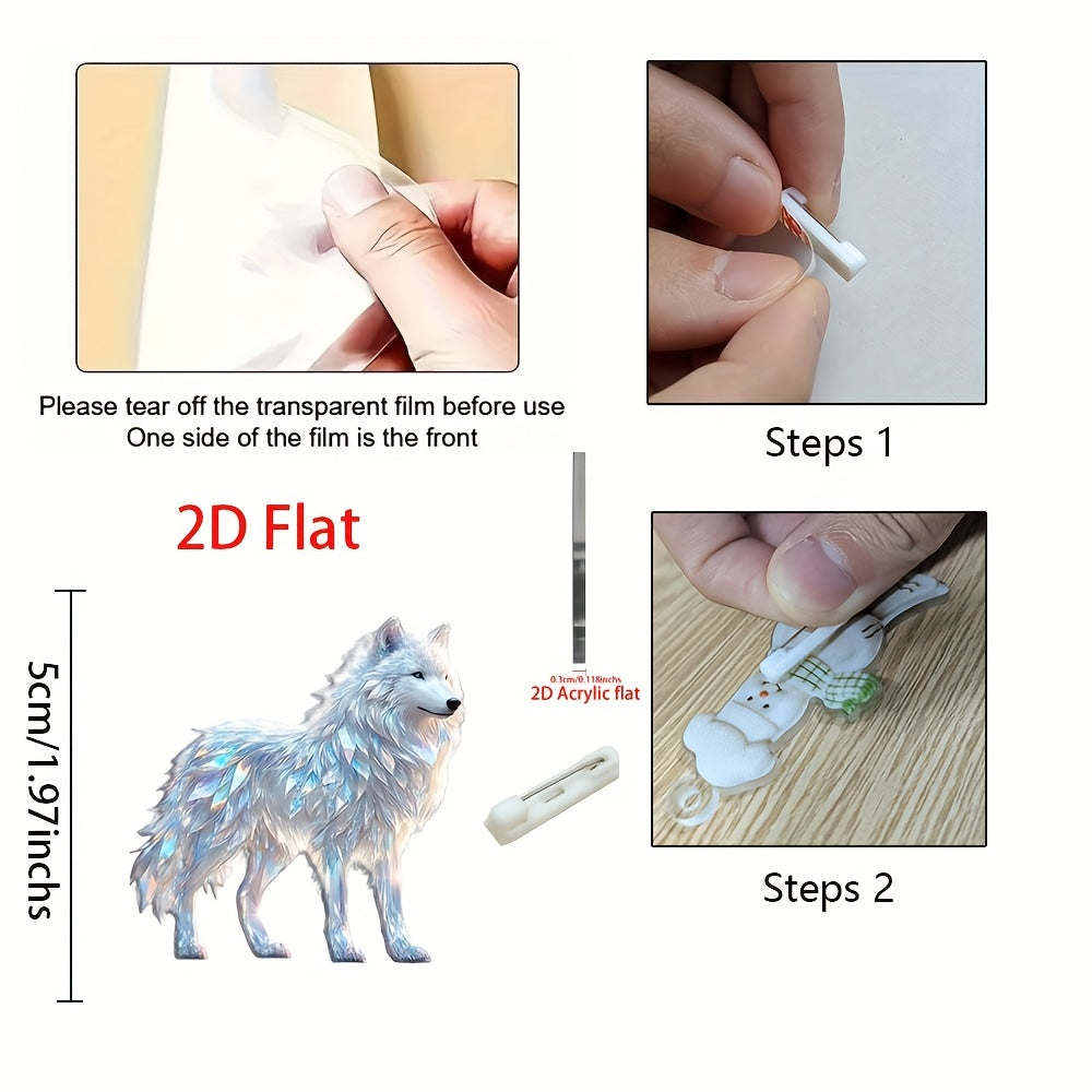 Acrylic Dream Wolf Brooch - Fashionable DIY Accessory for Mother's Day Gift