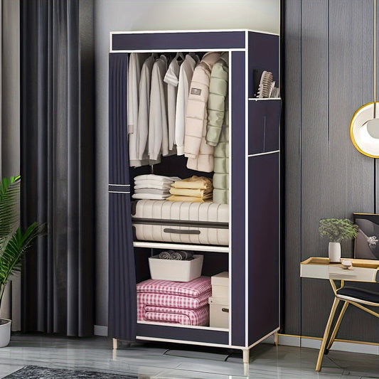 2-layer Clothing Storage Cabinet - Easy to Assemble Storage Wardrobe - 3 Colors