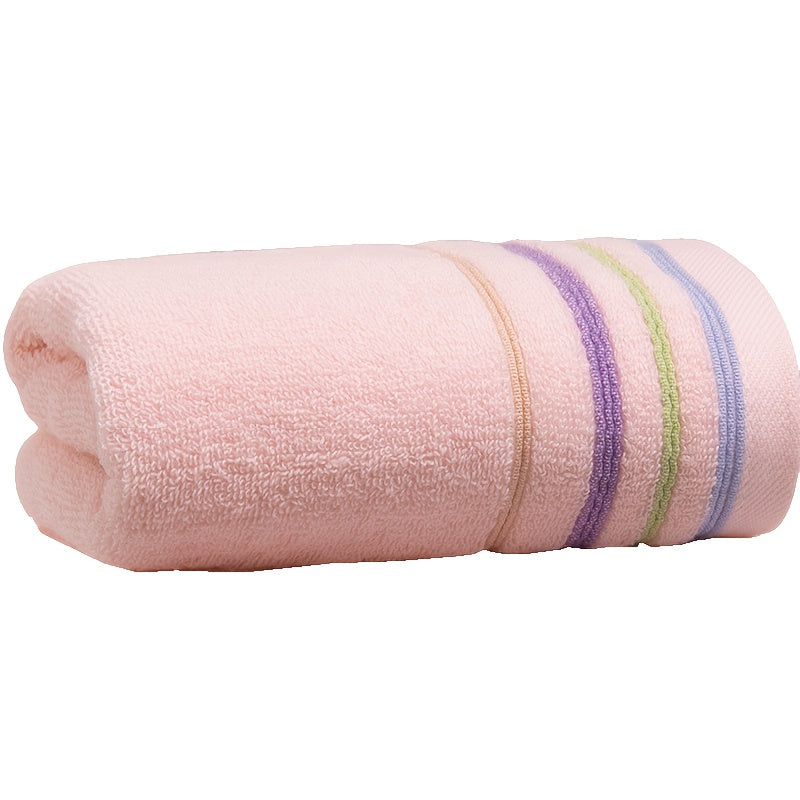 1pc Colorful Striped Hand Towel Household Cotton Hand Towel Soft Skin friendly