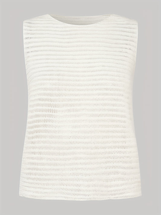 Sleeveless Knitted Top Summer Solid Casual Top Women's Clothing