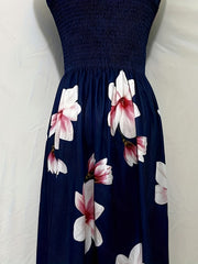 Floral Print Tube Dress Backless Casual Spring Summer