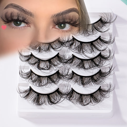 8D Fluffy Wispy Curly False Eyelashes for Daily Party Use