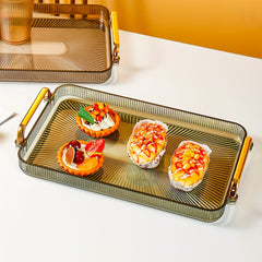 Rectangular Tray Double Handles Tea Cup Holder Home Decor