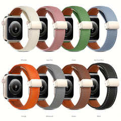 Leather Watch Strap for Smart Watch Magnetic Buckle Sport Band