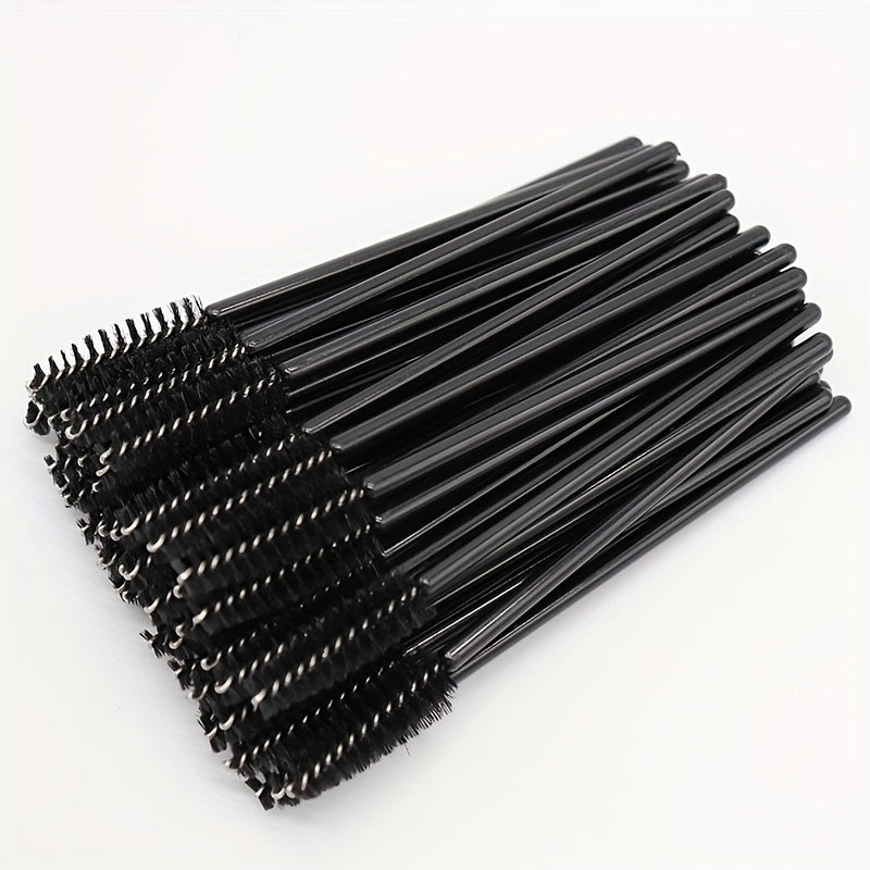 100Pcs Mascara Wands Eyebrow Brush Set Pink Purple