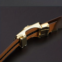 Crocodile Pattern Leather Auto Buckle Belt For Men