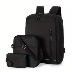 3pcs Large Capacity Backpack Crossbody Bag Clutch Purse Set