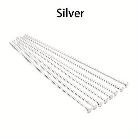 100pcs Silver/Gold/Rhodium Headpins Jewelry Findings DIY Supplies