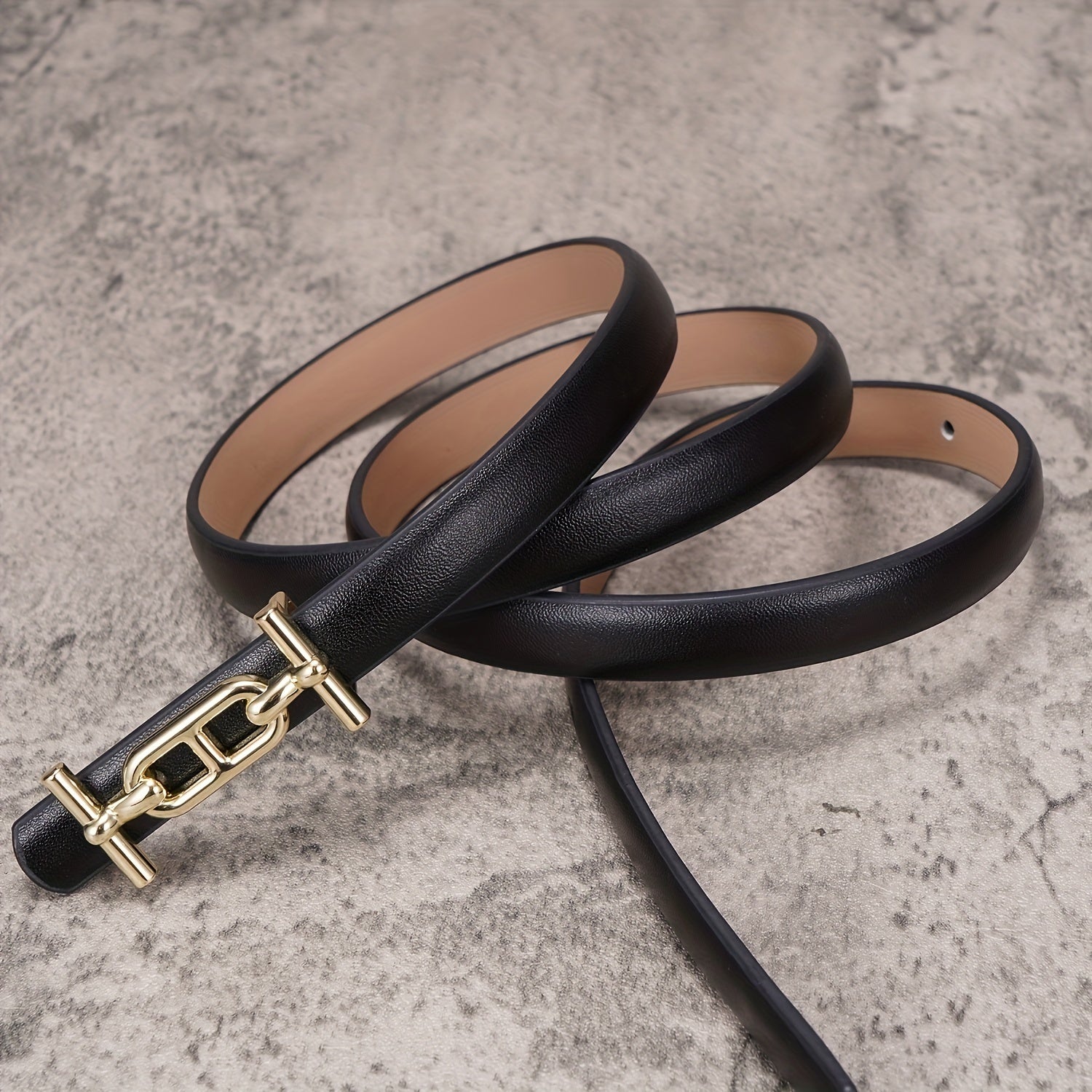 Women's Leather Thin Belt Casual Decorative Waistband