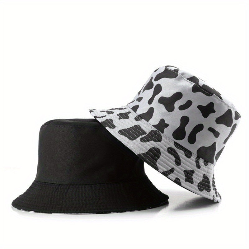 Sunscreen Sunshade Bucket Hat Outdoor Sports Cow Striped Basin Hat