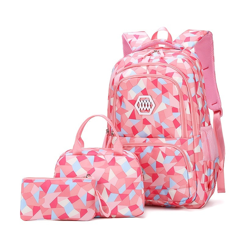 3pcs Girls Waterproof Schoolbag Set Backpack Princess School Bag