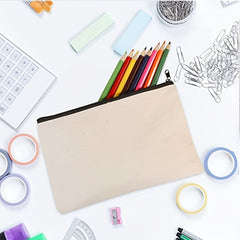 Canvas Zipper Bags for DIY Crafts Small Pencil Boxes Travel Bags