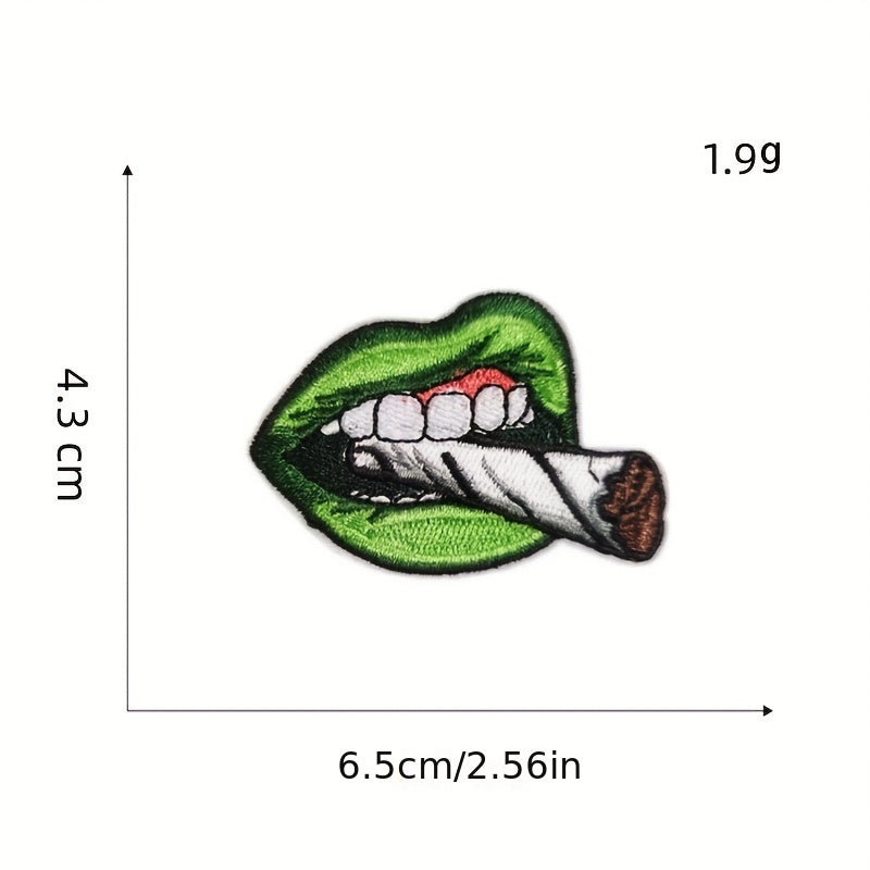 8pcs Green Leaves Iron On Patches Sew On Embroidered Applique