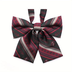 Men's Dark Red Tie Bow Tie College Style Print Party Tie