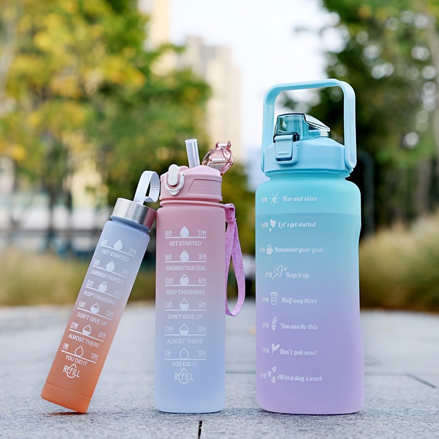 Gradient Large Capacity Sports Water Bottle Portable Plastic Cup