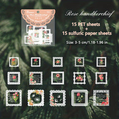 30pcs Lace Stickers Retro Stylistic Journal Diary Frame Collage Decoration