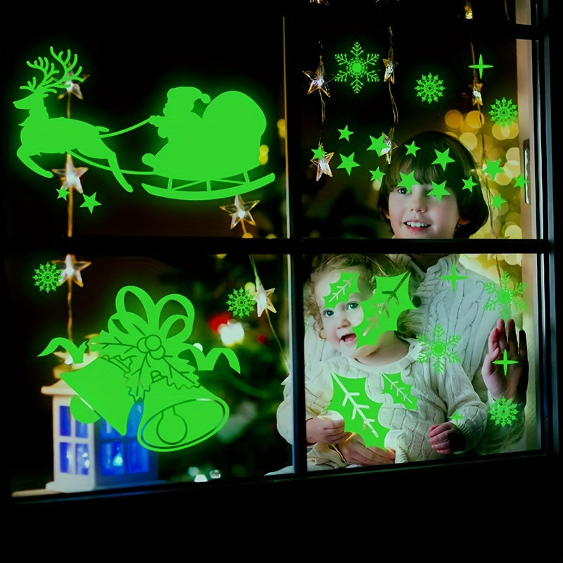 Luminous Electrostatic Window Stickers Christmas Snowflake Decoration