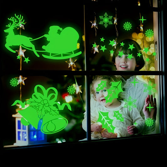 Luminous Electrostatic Window Stickers Christmas Snowflake Decoration