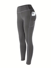 High Waist Crop Pants With Side Pocket Yoga Leggings