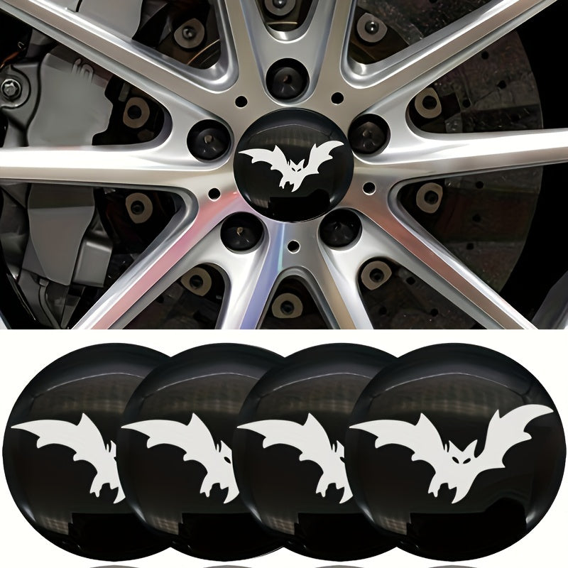 4pcs Bat Car Wheel Center Hub Cap Emblem Stickers Cover 56mm Car Accessories