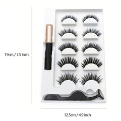 5 Pairs Magnetic Eyelashes 3D Mink Eyelashes Magnetic Eyeliner Magnetic Lashes