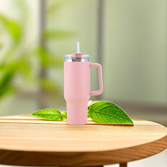 Stainless Steel Tumbler with Straw - Keeps Drinks Cold, Hot, or Iced