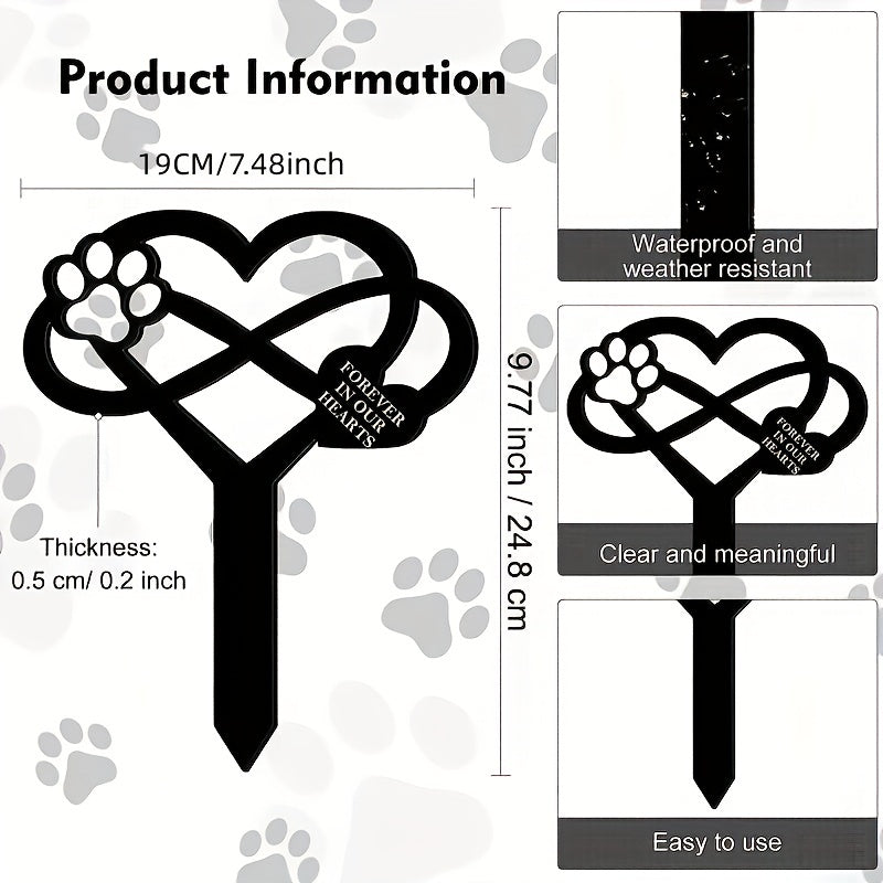 Acrylic Pet Memorial Monument for Dog Cat Waterproof Grave Pile