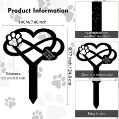 Acrylic Pet Memorial Monument for Dog Cat Waterproof Grave Pile