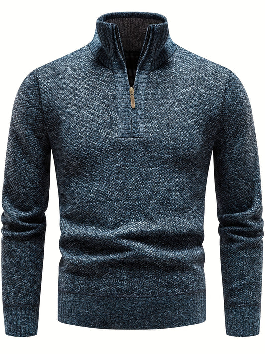 Men's Soft Touch Quarter Zip Sweater Thermal Jumper