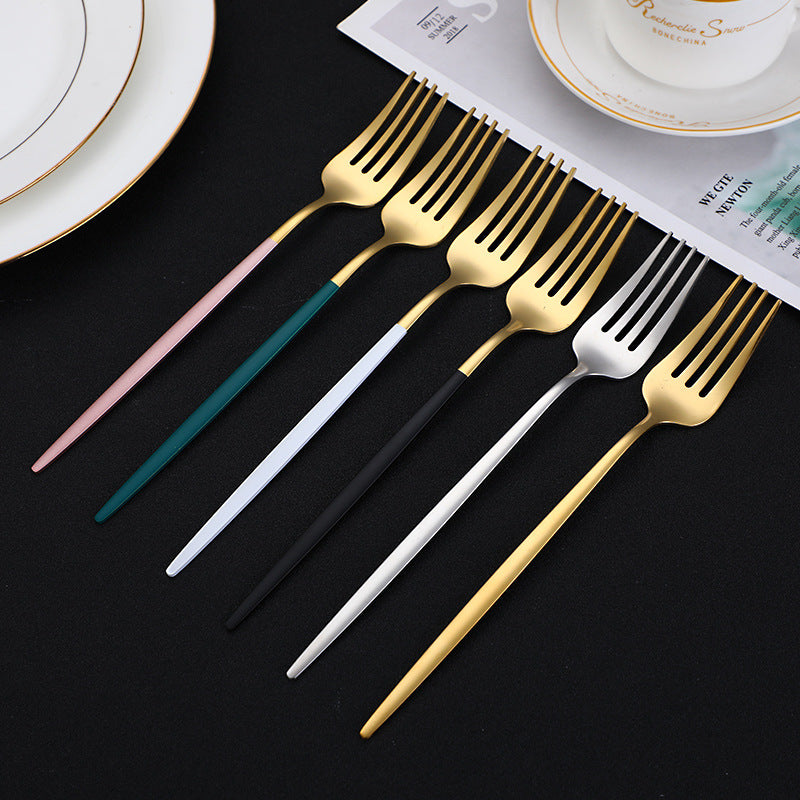 4Pcs Stainless Steel Steak Fork & Spoon Set