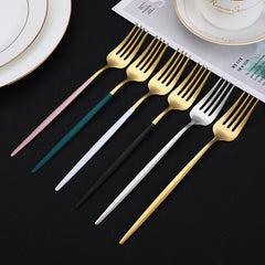4Pcs Stainless Steel Steak Fork & Spoon Set