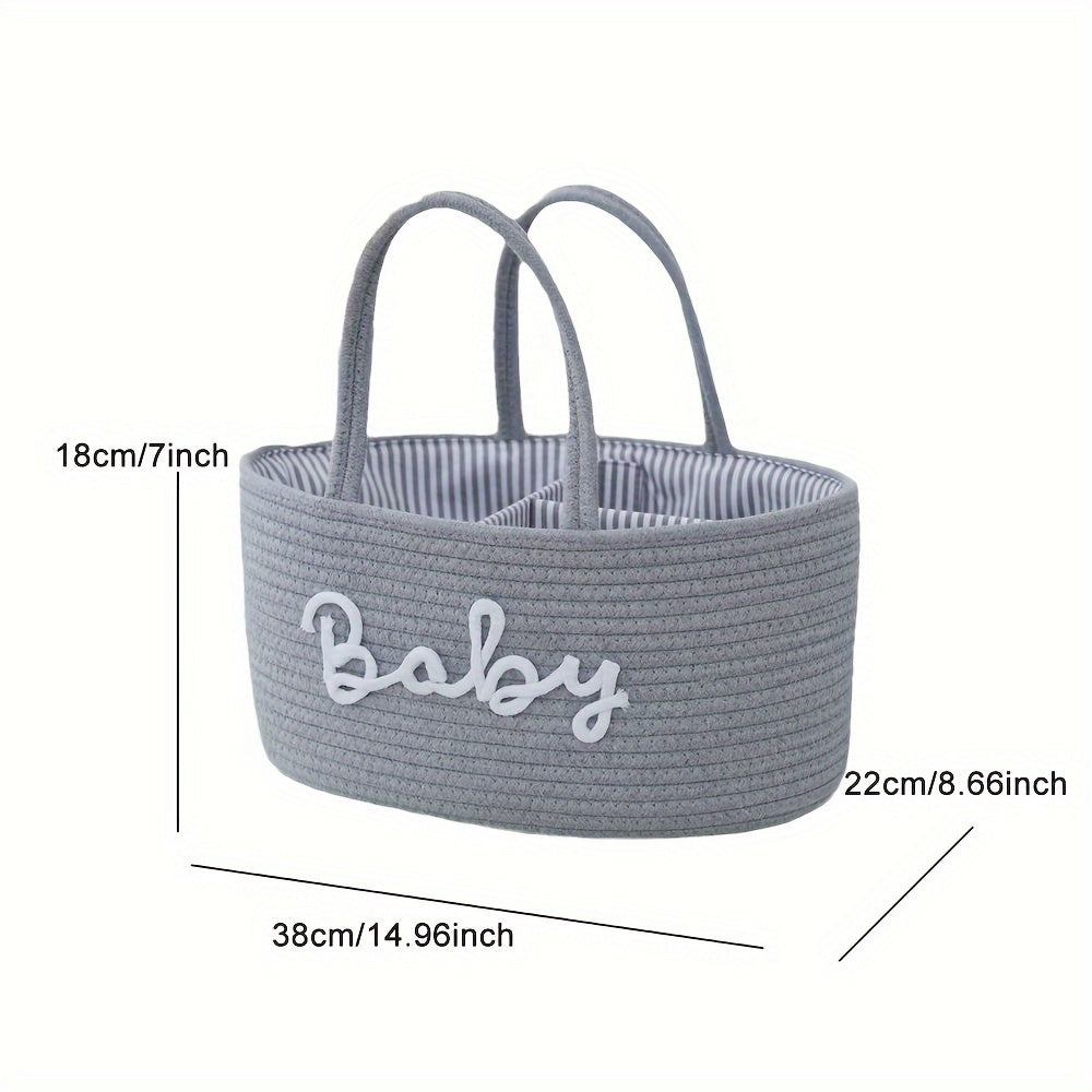 Stylish Woven Storage Basket Diaper Bag Organizer