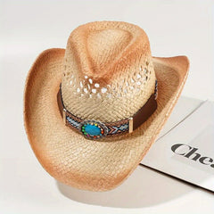 Western Cowboy Straw Hat Boho Beach Hat