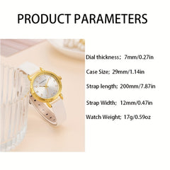 5pcs Casual High School Students Number Shell Band Quartz Watch