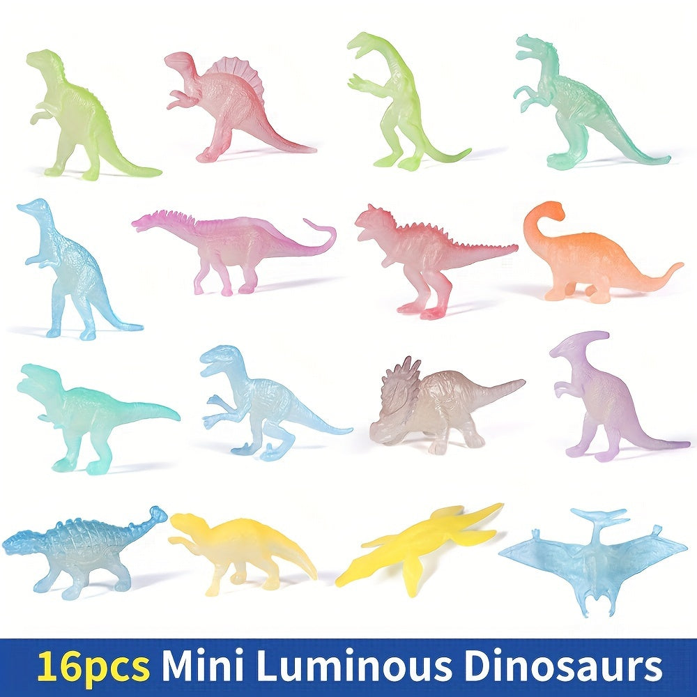 Glow In Dark Mini Dinosaur Party Favors Supplies Cupcake Toppers