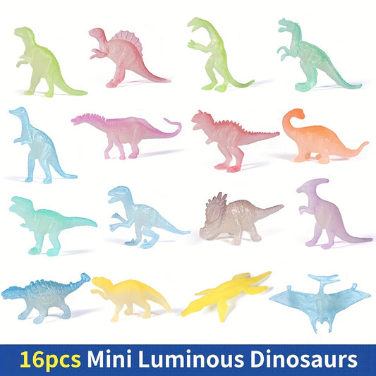 Glow In Dark Mini Dinosaur Party Favors Supplies Cupcake Toppers