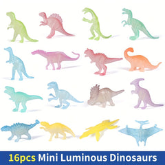 Glow In Dark Mini Dinosaur Party Favors Supplies Cupcake Toppers