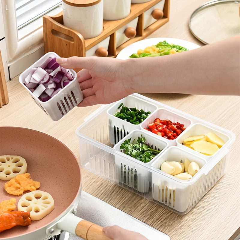 Kitchen Scallion Storage Box 6-in-1 Fresh Keeping Container