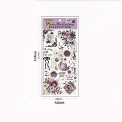 3pcs Lace's Banquet Series Retro Flower Bow Journal DIY Decorative Sticker Pack