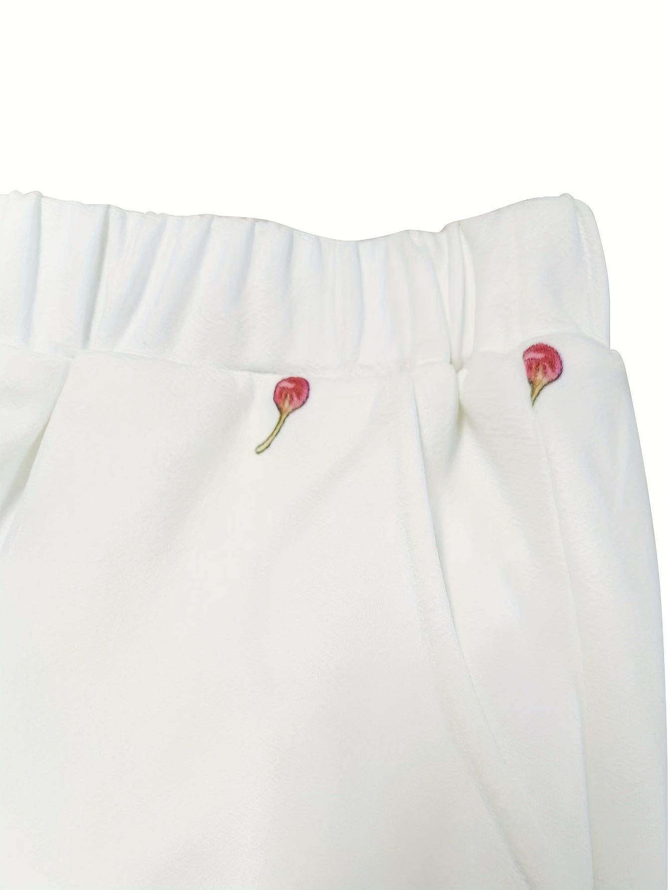 Floral Print High Rise Stretch Straight Leg Pants with Pockets