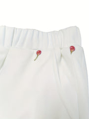 Floral Print High Rise Stretch Straight Leg Pants with Pockets
