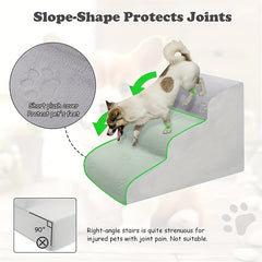 3-Step Pet Stairs for High Beds and Couch, Folding Dog Steps