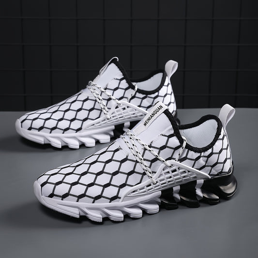 Men's Blade Sneakers Casual Breathable Shock Absorption Lace up Shoes