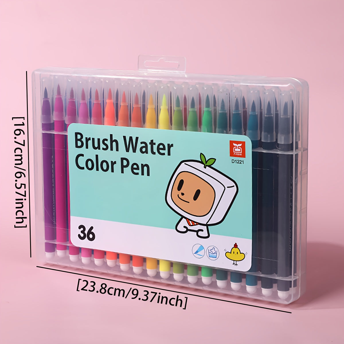 24pcs Soft Tip Watercolor Pens Bright Colors Graffiti Set