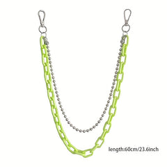 Fluorescent Acrylic Chain Jeans Metal Chain Hip Hop Chain Pendant