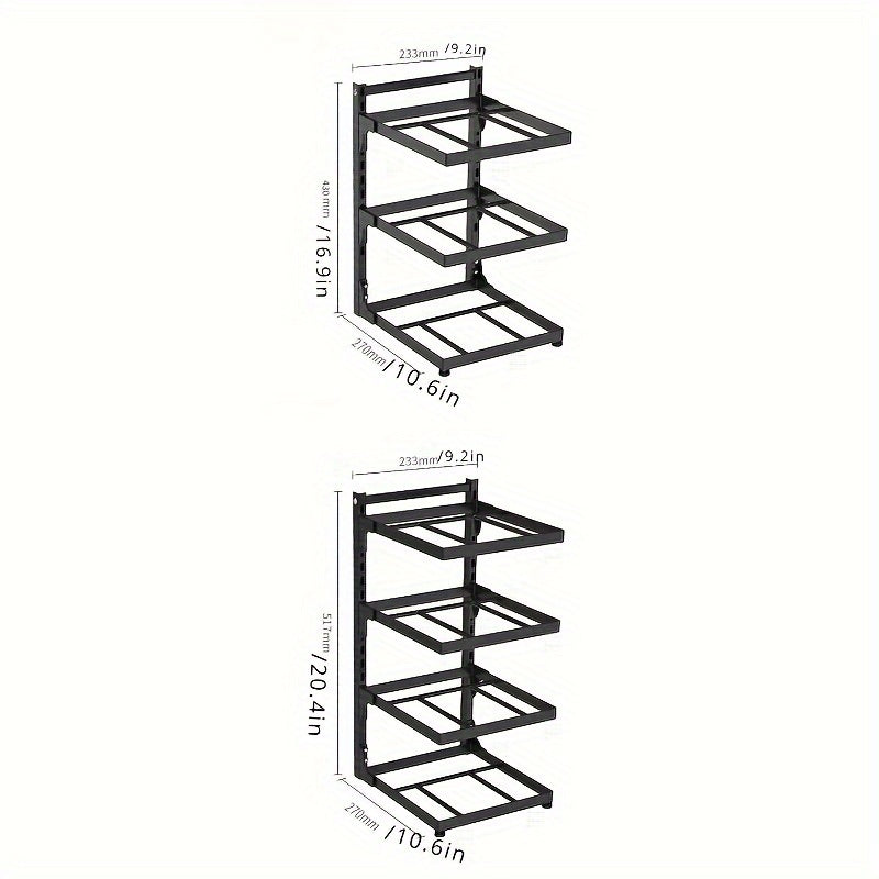 1pc Kitchen Under Sink Rack Household Pot Storage Rack Stovetop Cabinet