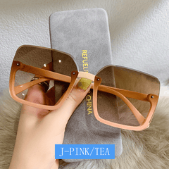 Square Semi Rimless Sunglasses Retro Gradient UV400 Sun Shades