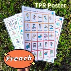 TPR French Learning Posters: 100 Key Phrases & Images - Kids & Beginners
