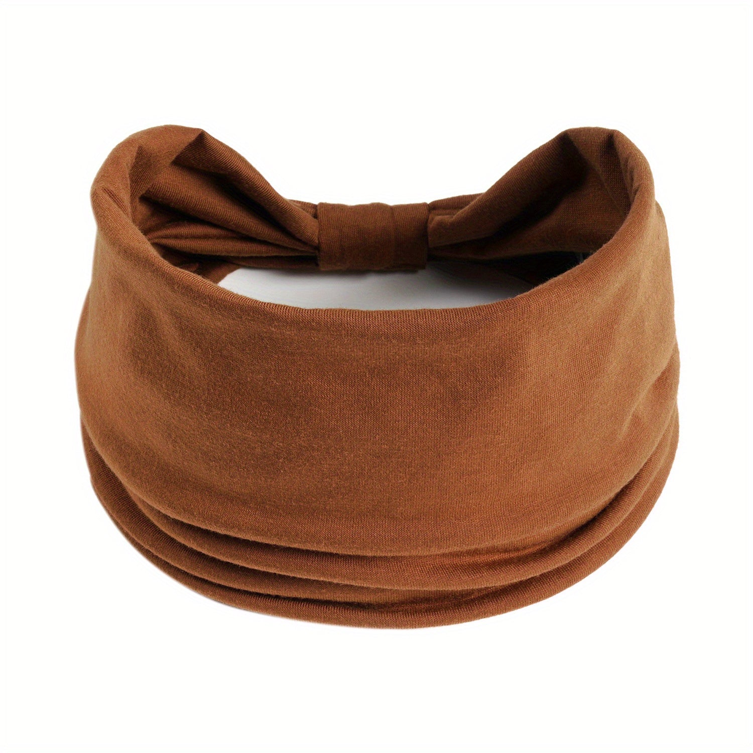 Stretchy Wide Yoga Headband Brown Gray Non Slip Spandex Polyester Blend